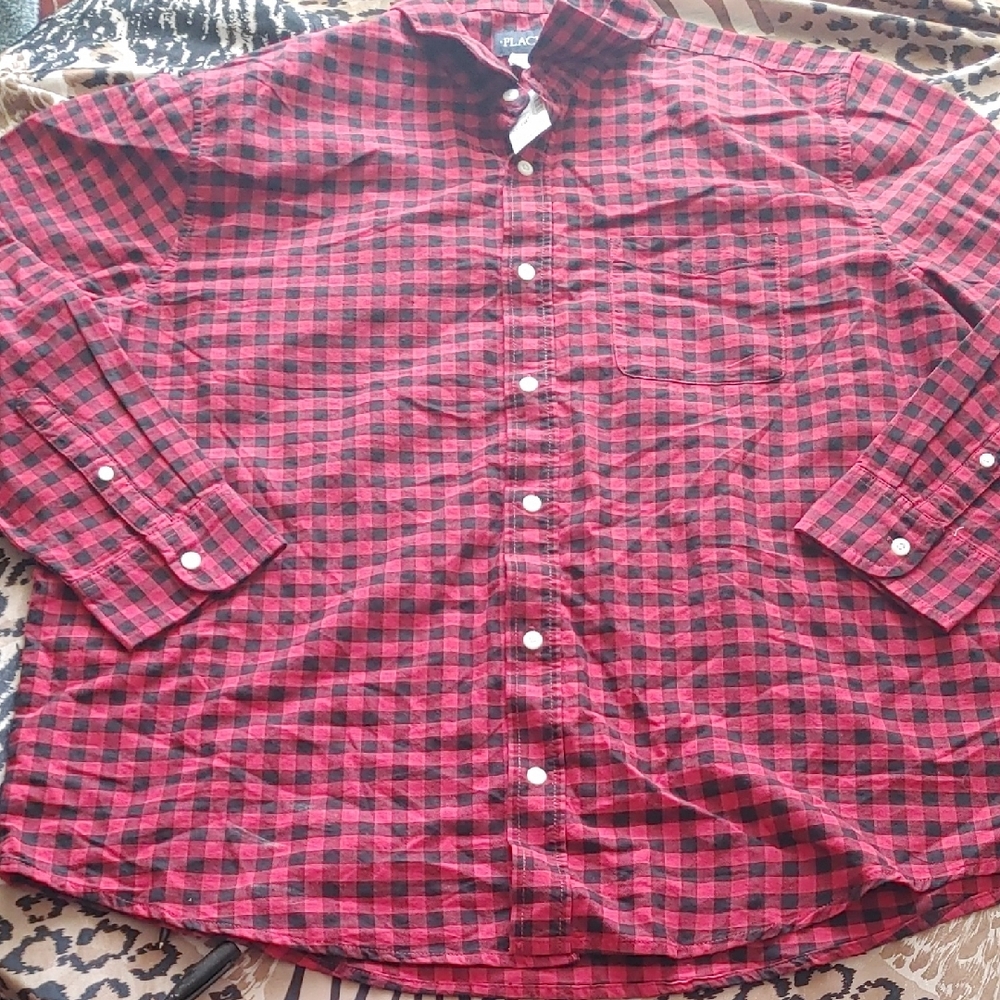 Place Red and Black Checkered Men's Shirt Sz XL